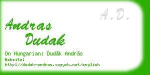 andras dudak business card